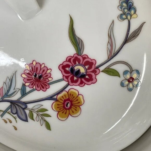 Vtg JARDIN by Andrea au gratin COVERED CASSEROLE oven to table floral butterfly - Picture 12 of 16